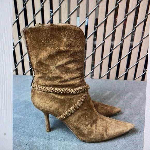 Jimmy choo 37 with coa women’s brown suede pointer tie ankle booties - Picture 5 of 5